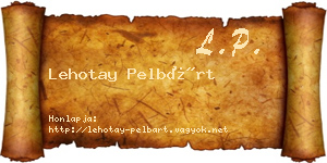 Lehotay Pelbárt névjegykártya
